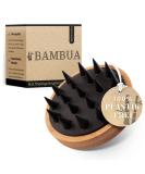 Bambua scalp massage brush - (100% plastic -free) Shampoo brush made of bamboo - anti -dandruff effect - for head massage when showering - Scalp massager - including e -book "healthy scalp" (black) - Buy Online on GoSupps.com