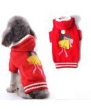 Hrttsy Christmas Dog Sweater - Warm Winter Pullover for Small & Medium Dogs | Cozy Pet Coat with Hood & Red Bell Costume - Buy Online on GoSupps.com
