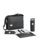 L SSIG Baby Diaper Bag - Stylish Sustainable Messenger Bag with Accessories | Black Tyvek Diaper Tote for International Shipping - Buy Online on GoSupps.com