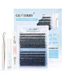 GEMERRY Lash Extension Kit - DIY 8-16mm D Curl Lash Clusters Bond & Seal Glue Remover & Tweezers - Perfect for Self-Use - Buy Online on GoSupps.com