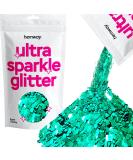 Hemway Premium Ultra Sparkle Glitter - Multi-Purpose Metallic Flake for Arts Crafts Nails Cosmetics & More - Turquoise Blue - Super Chunky 100g - Buy Online on GoSupps.com