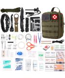 216 Pcs Survival First Aid Kit - Professional Gear for Emergency Hiking, Hunting, Camping - Green - Buy Online on GoSupps.com