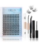 Oreola 120 Pcs Single Cluster Eyelashes Set - Natural DIY Eyelash Extensions 8-16mm D Curl with Tools | International Shipping - Buy Online on GoSupps.com