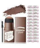 Dark Brown Eyebrow Stamp Stencil Kit - Easy 1-Step Brow Stencil & Stamp for Beginners | Long-Lasting, Smudge-Proof & Waterproof | 24 Reusable Shapes for Perfect Brow Shaping - Buy Online on GoSupps.com
