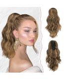 Buy Sofeiyan Claw Clip Ponytail Extension - Long Corrugated Curly Hair Heat-Resistant Brown Honey Blonde Mix - Perfect for Women - Buy Online on GoSupps.com