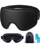 WAOAW Sleep Mask for Men Women: Blackout Eye Masks for Sleep - 3D Breathable Soft Comfortable Eye Mask for Travel - Adjustable Light Blocking Night Masks for Sleeping - Black - Buy Online on GoSupps.com