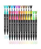 24 Dual Brush Marker Pens for Kids & Adults - Fine Point & Brush Tip Art Markers for Coloring, Bullet Journals, Planners & Note Taking - Buy Online on GoSupps.com