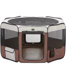 DONORO Portable Dog Playpen - Indoor/Outdoor Pet Play Pen for Small Dog/Cat/Rabbit - Removable Zipper Top and Bottom - Includes Carrying Case - Buy Online on GoSupps.com