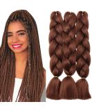 Shop Tess Braids Extensions - 60 cm Chocolate Brown Jumbo Kanekalon Hair - 3 Pack Braid Extensions for Box Braids - Buy Online on GoSupps.com