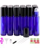 Inice 24 Count Cobalt Blue Glass Roller Bottles for Essential Oils - 10ml - Buy Online on GoSupps.com