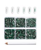 Beadsland 7200PCs Flatback Rhinestones - Clear Round Crystal Gems for Handicrafts Mixed Sizes with Wax Pencil Kit Emerald Green SS3-SS10 - Buy Online on GoSupps.com