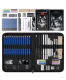 Prina 50 Pack Drawing Set Sketch Kit, Sketching Supplies with 3-Color Sketchbook, Graphite, and Charcoal Pencils, Pro Art Drawing Kit for Artists Adults Teens Beginner Kid, Ideal for Shading, Blending - Buy Online on GoSupps.com