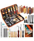 BUTUZE Leather Working Tools, Leather Tool Kit, Practical Leather Craft Kit with Waxed Thread Groover Awl Stitching Punch Hole for Leathercraft Beginner or Adults Gifts - Comes with Tool Manual - Buy Online on GoSupps.com
