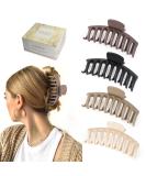 Aimike 4-Piece Slipproof Hair Clips for Women - 11cm Large Hair Styling Accessories for Thick Long Hair - Strong Hold Neutral Patterns - Buy Online on GoSupps.com