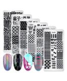 DANNEASY 6Pcs Nail Stamping Set - Geometry, Stripes, Butterfly Design | Manicure Stamp Kit with Stamper, Scraper, and Storage Bag - Buy Online on GoSupps.com