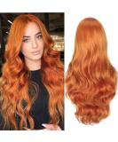 Colorfulpanda Long Wavy Orange Ginger Wig for Women - Realistic Synthetic Hair for Everyday and Halloween Parties - Buy Online on GoSupps.com