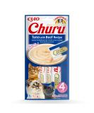 Inaba Churu Puree Cat Snacks - Tuna & Beef Hand Feeding Paste - 4 Sticks x 14g - International Shipping Available - Buy Online on GoSupps.com