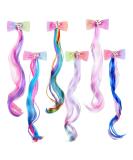 6 Colors Unicorn Bow Clips with Glitter Butterfly Hair Extensions - Princess Dress Up Headdress for Girls - Buy Online on GoSupps.com