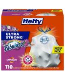 Hefty Ultra Strong Tall Kitchen Trash Bags Fabuloso Scent 13 Gallon 110 Count White 110 Count (Pack of 1) - Buy Online on GoSupps.com