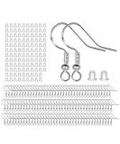 925 Sterling Silver Earring Hooks 120 PCS/60 Pairs, Ear Wires Fish Hooks, Hypo-allergenic Jewelry Findings Parts with 120 PCS Clear Silicone Earring Backs Stoppers for DIY Jewelry Making Silver 120 - Buy Online on GoSupps.com