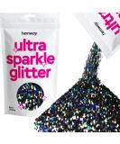 Hemway Extra Chunky Black Holographic Glitter - 100g (3.5oz) | Cosmetic Safe 1mm for Crafts & Art - Buy Online on GoSupps.com