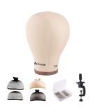 HYOUJIN 22 Canvas Cork Block Wig Head Mannequin for Display & Styling - Light Brown, 22 inch - Buy Online on GoSupps.com