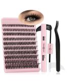 QUEWEL DIY Eyelash Extensions Set - 200 PC Thin Band Lashes with Bond & Seal Waterproof Cluster Applicator | At-Home LASH Extension Kit (QD02-MIX8-18) - Buy Online on GoSupps.com