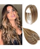 GULALUUK Crown Hair Topper for Women - Clip in Medium Brown with Warm Highlights (10inch) - Ideal for Thinning Hair & Slight Hair Loss - P4/27 Color - Buy Online on GoSupps.com