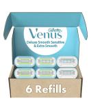 Gillette Venus Womens Razor Blade Refills,Venus Extra Smooth 4 Count and Venus Deluxe Smooth Sensitive 2 Count, 6 Total Refills 6 Refills - Buy Online on GoSupps.com