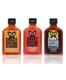 Crazy B Sauce - Sample Set of 3 Chili sauces with The Worlds Hottest Peppers - Ghost Pepper & Mango Trinidad Scorpion & Clementine Carolina Reaper & Blueberry (3 x 100ml) - Buy Online on GoSupps.com