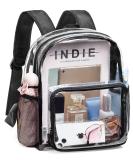 Vorspack Clear Mini Backpack - Stadium Approved 12x12x6 Small Clear Backpack for Women with 2 Water Holders - Black - Buy Online on GoSupps.com