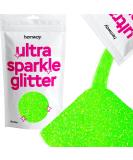 Hemway Ultra Shine Glitter Fine Vision 1/128 (0.2mm) - Cosmetic Safe Fluorescent Green for Epoxy Resin Crafts Weddings & Decorations - 100g - Buy Online on GoSupps.com