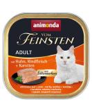 Animonda Adult Cat Food - Gourmet Wet Food with Chicken Beef & Carrots | 32 x 100g - International Shipping Available - Buy Online on GoSupps.com