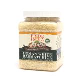 Pride Of India Extra Long Indian Basmati Rice - 1.5 lb Jar | Aged Aromatic Grain - Buy Online on GoSupps.com