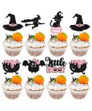Gyufise 24Pcs Halloween Cupcake Toppers Glitter Pink Ghost Little Boo Bat Witch Cat Pumpkin Cupcake for Halloween Theme Baby Shower Birthday Party Cake Decorations Supplies Pattern 23 - Buy Online on GoSupps.com