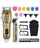 Roziapro Gold Hair Clippers for Men - Cordless T-Blade Trimmer & Beard Grooming Kit - Buy Online on GoSupps.com