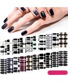 Chic Style Black Nail Wraps - 280 Pieces Self-Adhesive Full Cover Nail Decals for Girls and Women | Includes 20 Sheets and 2 Nail Files - Nail Polish Stickers and Manicure Decals - Buy Online on GoSupps.com