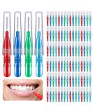 100 pieces of interdental brush toothpick interdental brush head oral hygiene dental brushes tooth flap toothpick cleaning tooth cleaning tool red blue green light blue - Buy Online on GoSupps.com
