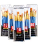 Acrylic Paint Brush Set 6 Packs / 60 pcs Nylon Hair Brushes for All Purpose Oil Watercolor Painting Artist Professional Kits B-60p - Buy Online on GoSupps.com