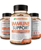 10-in-1 Immune Support Supplement with Vitamin C, Zinc, Elderberry, Echinacea, Turmeric & Probiotics - Dr. Approved Immunity Booster for Respiratory Health - Buy Online on GoSupps.com