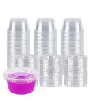 Green Direct 2 oz Containers with Lids - Pack of 100 | Disposable Plastic Jello Shot Cups for Sauce, Souffle, Salad Dressing | Small Clear Condiment Cups for Portion Control - Buy Online on GoSupps.com