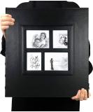 RECUTMS Self Adhesive Magnetic Photo Album - 60 Pages - 13.3 x 13.4 Inches - Accommodates 8X10, 6X8, 5X7, 4X6 Photos - Wedding Memory Book - Black - Buy Online on GoSupps.com