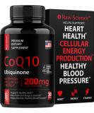 CoQ10 200mg Antioxidant Supplement for Heart & Brain Health - High Absorption Ubiquinone - Extra Strength Coenzyme Q10 - 30 Capsules - Buy Online on GoSupps.com