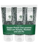 Australian Bodycare Set | Tea Tree Oil Body Peeling Shower Gel & Lotion for Acne & Itchy Skin - 100% Vegan 200ml (3 Pack) | International Shipping - Buy Online on GoSupps.com
