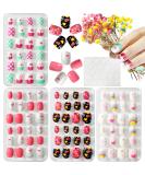 Kalolary Kids Rainbow Press-On Nails 4 Box Set with Nail Glue & Stickers | Short & Full Cover Artificial Nail Tips for Girls - Buy Online on GoSupps.com