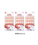 KISS Salon Acrylic French Nails Kit Sugar Rush Medium KSA02 (3 PACK) - Professional Nail Enhancement Set - Buy Online on GoSupps.com