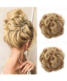 JJstar 2PCS Curly Messy Bun Hair Piece Set - Blonde Synthetic Fiber Scrunchies for Women & Girls - Buy Online on GoSupps.com