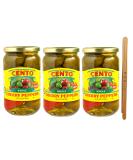 Cento Whole Hot Cherry Peppers - 16 fl oz (Pack of 3) with IntFeast Bamboo Kitchen Tong - Buy Online on GoSupps.com