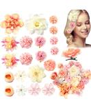 HFYZZ 21 Pack Chiffon Rose Flower Hair Clips - Bride Floral Hair Barrettes for Wedding Beach Party Decor (Pink and White) - Buy Online on GoSupps.com