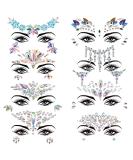 Le Fu Li 8-Piece Mermaid Face Gems Glitter Rhinestone Festival Jewels - Halloween Rhinestone Temporary Tattoos - Buy Online on GoSupps.com